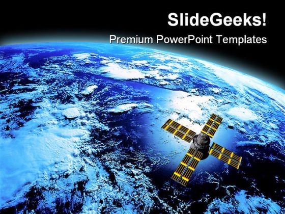Earth With Satellite Global PowerPoint Templates And PowerPoint Backgrounds 0611 Earth With Satellite Global PowerPoint Templates And PowerPoint Backgrounds 0611