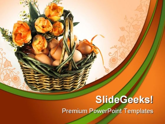 Easter Basket With Eggs Festival PowerPoint Templates And PowerPoint Backgrounds 0511 Easter Basket With Eggs Festival PowerPoint Templates And PowerPoint Backgrounds 0511