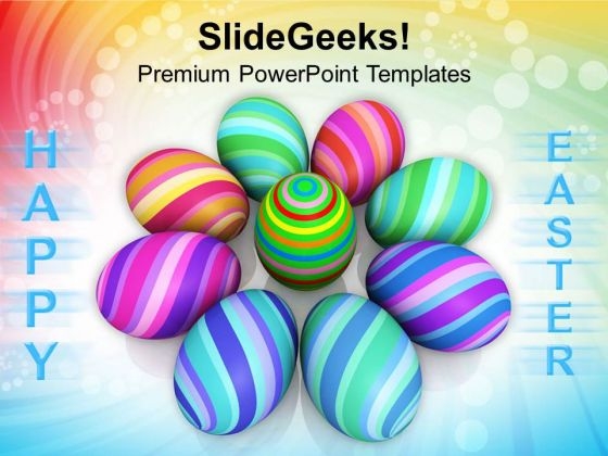 Easter Eggs In Circle Christian Festival PowerPoint Templates Ppt Backgrounds For Slides 0313
