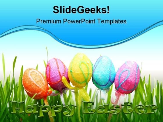 Easter Eggs Religion PowerPoint Template 0610 Easter Eggs Religion PowerPoint Template 0610