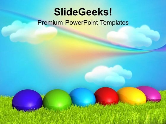 Easter Eggs With Rainbow Theme PowerPoint Templates Ppt Backgrounds For Slides 0313 Easter Eggs With Rainbow Theme PowerPoint Templates Ppt Backgrounds For Slides 0313