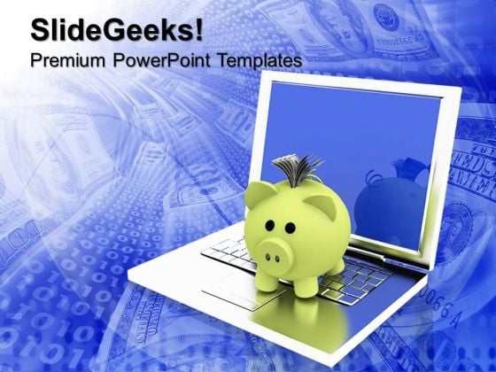 Electronic Bank Account Piggy Bank And Laptop Money PowerPoint Templates And PowerPoint Themes 0912 Electronic Bank Account Piggy Bank And Laptop Money PowerPoint Templates And PowerPoint Themes 0912