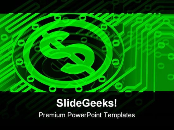Electronic Circuit With Dollar Computer PowerPoint Background And Template 1210 Electronic Circuit With Dollar Computer PowerPoint Background And Template 1210