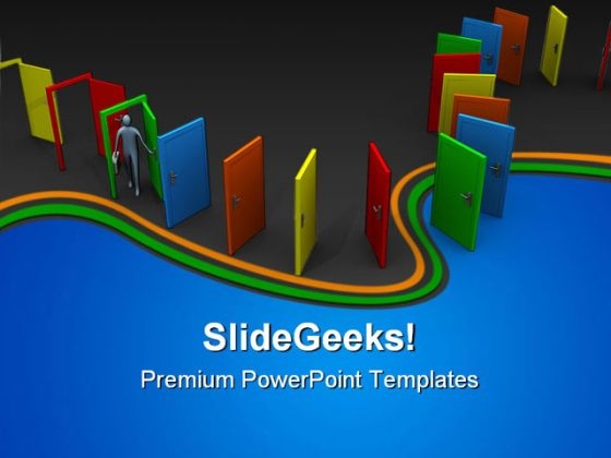 Endless Doors In A Row Metaphor PowerPoint Themes And PowerPoint Slides 0411 Endless Doors In A Row Metaphor PowerPoint Themes And PowerPoint Slides 0411