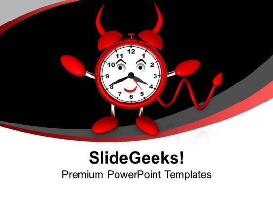 Evil Alarm Clock Danger Hurry PowerPoint Templates Ppt Background For Slides 1112