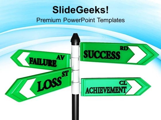 Failure Success And Achievement Signpost PowerPoint Templates Ppt Backgrounds For Slides 0313 Failure Success And Achievement Signpost PowerPoint Templates Ppt Backgrounds For Slides 0313