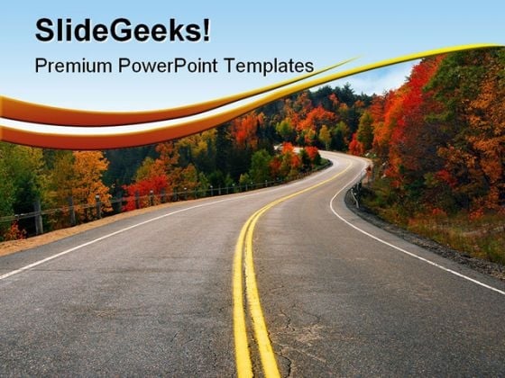 Fall Highway Nature PowerPoint Templates And PowerPoint Backgrounds 0511