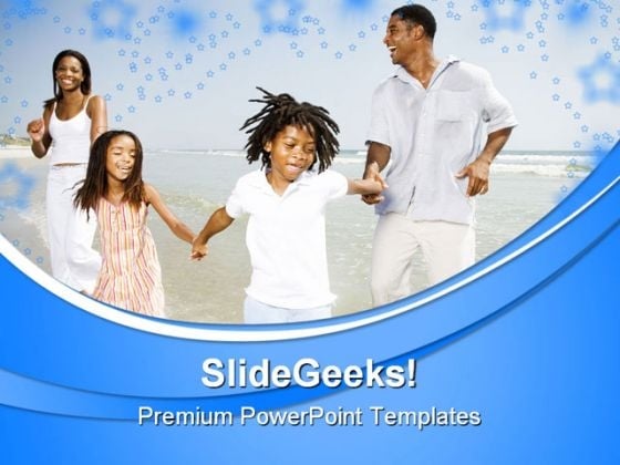 Family On Beach Vacation PowerPoint Themes And PowerPoint Slides 0511