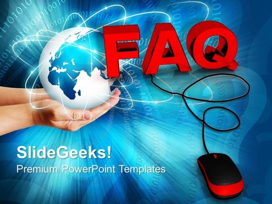 Faq With Mouse Globe PowerPoint Templates And PowerPoint Themes 0912