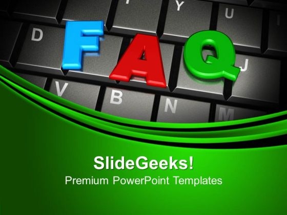 Faq Word On Keyboard PowerPoint Templates And PowerPoint Themes 1012