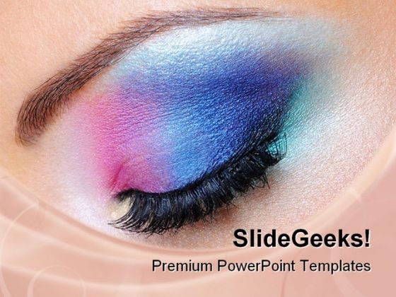 Fashion Makeup Of Eye Beauty PowerPoint Templates And PowerPoint Backgrounds  0111 - PowerPoint Templates