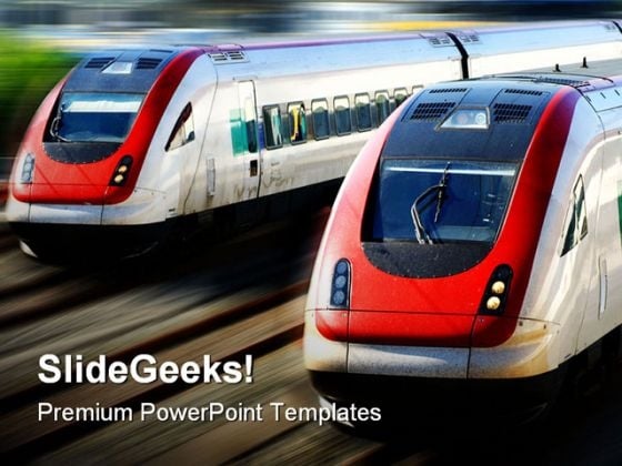 Fast Speed Trains Transportation PowerPoint Background And Template 1210 Fast Speed Trains Transportation PowerPoint Background And Template 1210