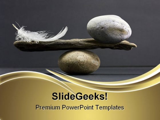 Feather And Stone Balance Business PowerPoint Themes And PowerPoint Slides 0611