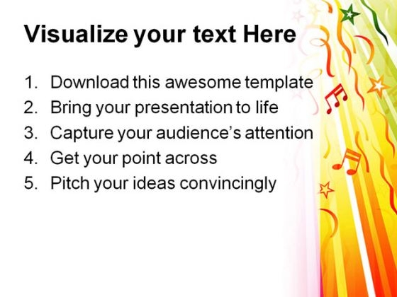 Festive Design Music PowerPoint Template 0610 slides visual