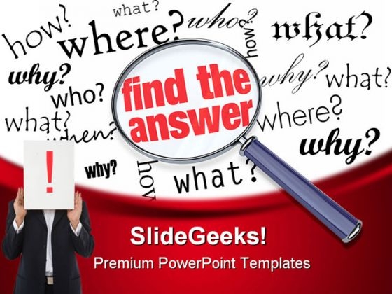 Find The Answer Business PowerPoint Template 0810 Find The Answer Business PowerPoint Template 0810