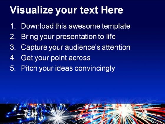 fireworks america festival powerpoint template 1010 text