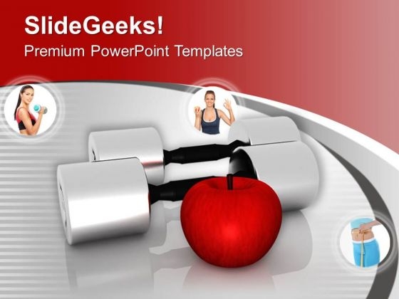 Fitness Isolated Dieting Nutrition Theme PowerPoint Templates Ppt Backgrounds For Slides 0413