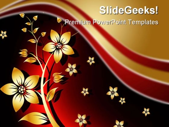 Floral Beauty Abstract PowerPoint Template 0810 Floral Beauty Abstract PowerPoint Template 0810