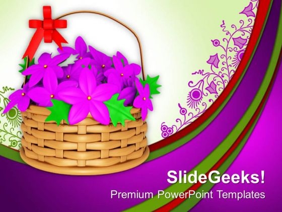 Flower Basket With Pink Flowers Blossom PowerPoint Templates Ppt Backgrounds For Slides 1212 Flower Basket With Pink Flowers Blossom PowerPoint Templates Ppt Backgrounds For Slides 1212