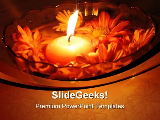 Flower Candle Festival PowerPoint Template 1110 Flower Candle Festival PowerPoint Template 1110