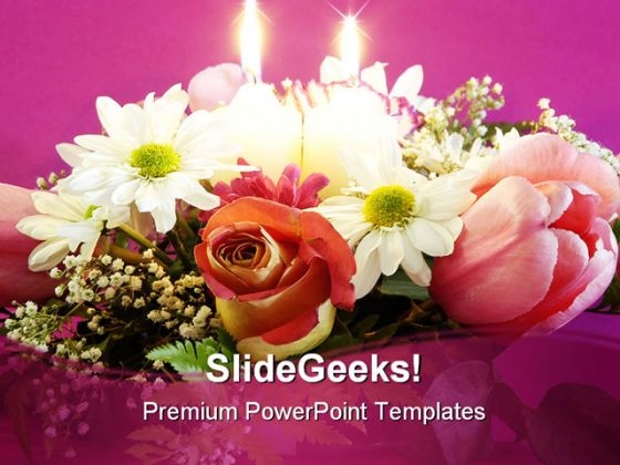 Flowers Arrangement Nature PowerPoint Template 0810 Flowers Arrangement Nature PowerPoint Template 0810