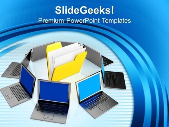 Folder And Laptop Business PowerPoint Templates And PowerPoint Themes 1012 Folder And Laptop Business PowerPoint Templates And PowerPoint Themes 1012