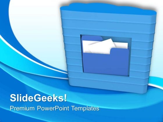 Folder Attached To Server PowerPoint Templates Ppt Backgrounds For Slides 0713