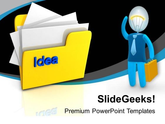 Folder With Idea Computer PowerPoint Templates Ppt Background For Slides 1112 Folder With Idea Computer PowerPoint Templates Ppt Background For Slides 1112