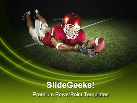 Football Victory Catch Sports PowerPoint Template 1110