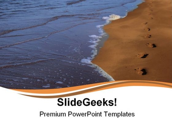 Footprints In Sand Beach PowerPoint Templates And PowerPoint Backgrounds 0811