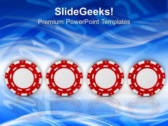 Four Poker Chips On White Background PowerPoint Templates Ppt Backgrounds For Slides 0413 Four Poker Chips On White Background PowerPoint Templates Ppt Backgrounds For Slides 0413