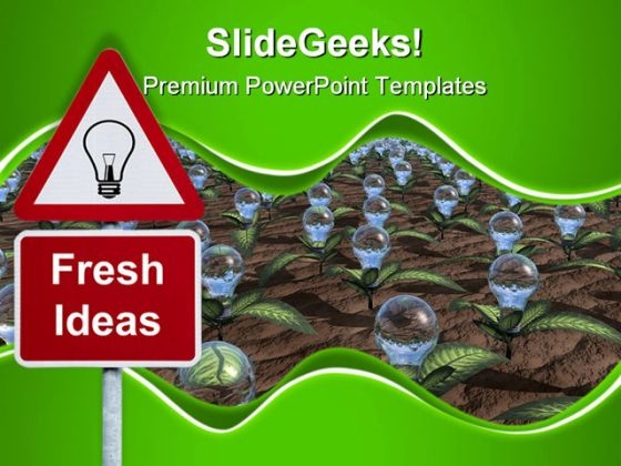 fresh_ideas_signpost_in_field_business_powerpoint_templates_and_powerpoint_backgrounds_0911_title