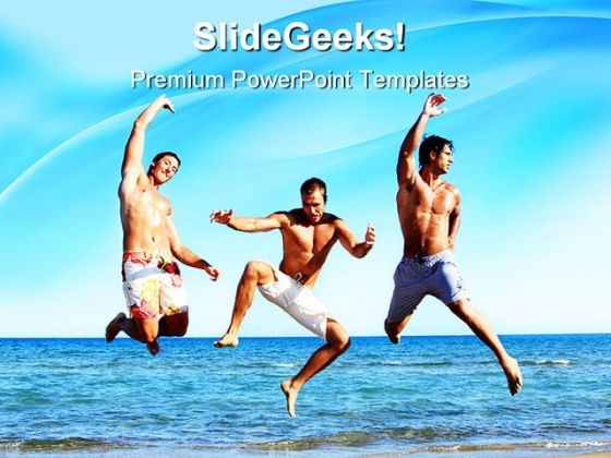 Friends On Beach Holidays PowerPoint Themes And PowerPoint Slides 0711