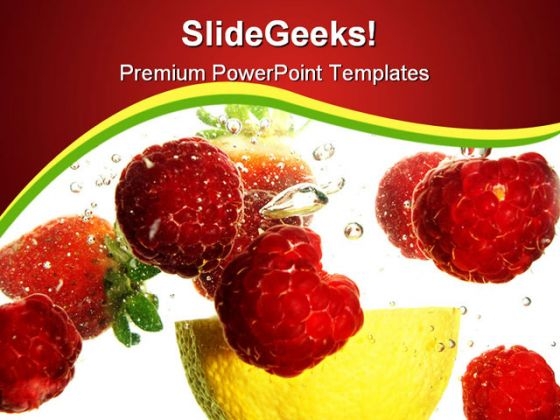 Fruits Refreshing Food PowerPoint Template 0810 Fruits Refreshing Food PowerPoint Template 0810