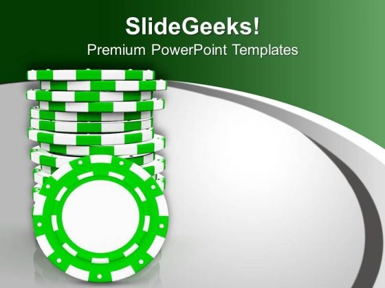 Gaming Casino Chips Success PowerPoint Templates Ppt Backgrounds For Slides 0313