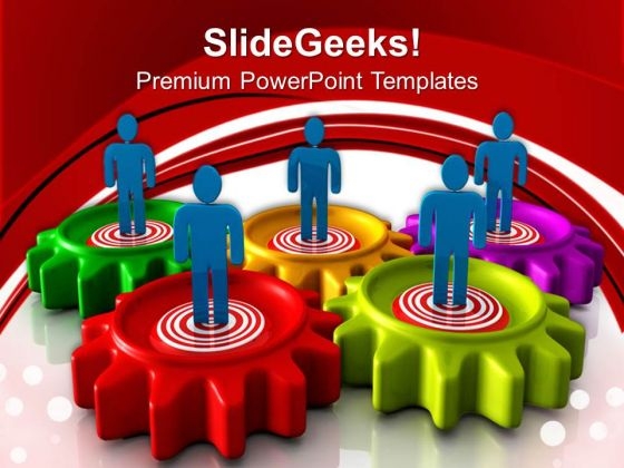 Gear Target Person Business PowerPoint Templates And PowerPoint Themes 0612