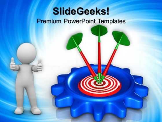 Gear With Dart PowerPoint Templates And PowerPoint Themes 1012 Gear With Dart PowerPoint Templates And PowerPoint Themes 1012