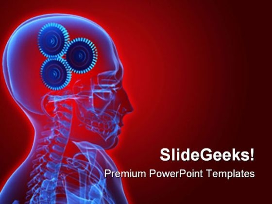 Gears In Head Business PowerPoint Background And Template 1210 Gears In Head Business PowerPoint Background And Template 1210