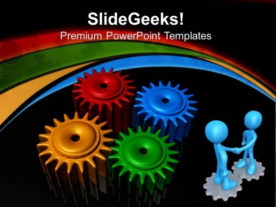 Gears Teamwork Help Signs PowerPoint Templates And PowerPoint Themes 0612