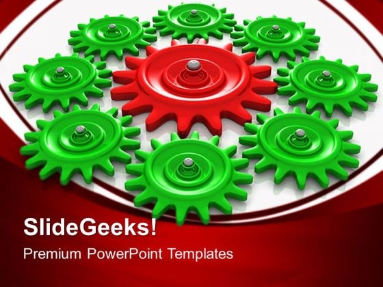 Gears Teamwork Leadership PowerPoint Templates And PowerPoint Themes 0412