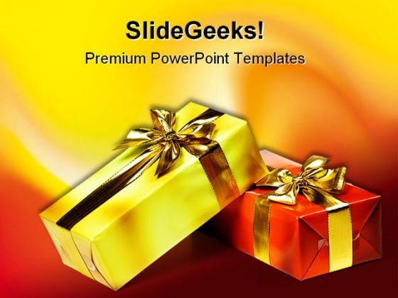 Gift Box With Golden Ribbon Events PowerPoint Templates And PowerPoint Backgrounds 0411 Gift Box With Golden Ribbon Events PowerPoint Templates And PowerPoint Backgrounds 0411