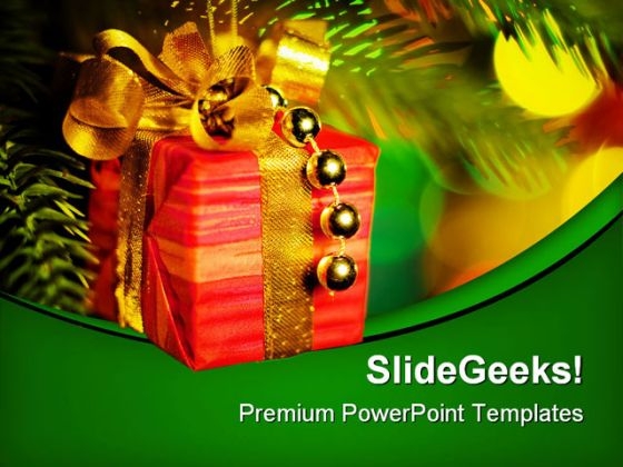 Gift Christmas PowerPoint Background And Template 1210 Gift Christmas PowerPoint Background And Template 1210