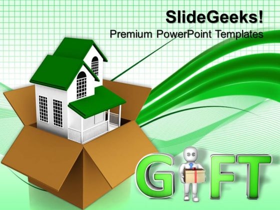 Gifting A House Real Estate PowerPoint Templates And PowerPoint Themes 0812 Gifting A House Real Estate PowerPoint Templates And PowerPoint Themes 0812