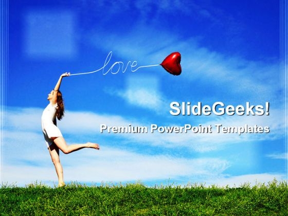 Girl With A Red Balloon Nature PowerPoint Templates And PowerPoint Backgrounds 0311 Girl With A Red Balloon Nature PowerPoint Templates And PowerPoint Backgrounds 0311