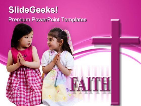 Girls Praying Faith Religion PowerPoint Themes And PowerPoint Slides 0711