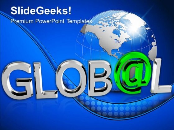Global With A Shiny Green At Symbol Shapes PowerPoint Templates And PowerPoint Themes 0912 Global With A Shiny Green At Symbol Shapes PowerPoint Templates And PowerPoint Themes 0912