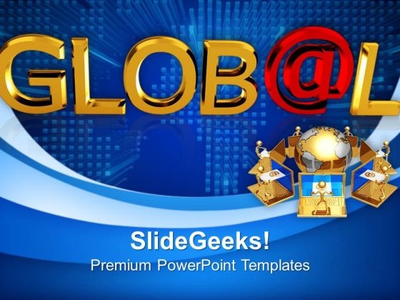 Global With A Shiny Red At Symbol Metaphor PowerPoint Templates And PowerPoint Themes 1012 Global With A Shiny Red At Symbol Metaphor PowerPoint Templates And PowerPoint Themes 1012