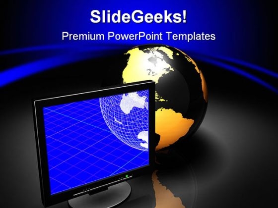 Globe Computer PowerPoint Template 0810 Globe Computer PowerPoint Template 0810