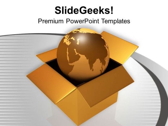 Globe In Brown Box Global Issues PowerPoint Templates Ppt Backgrounds For Slides 0213