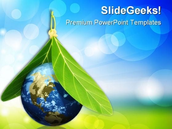 Globe With Leaves Environment PowerPoint Templates And PowerPoint Backgrounds 0311 Globe With Leaves Environment PowerPoint Templates And PowerPoint Backgrounds 0311